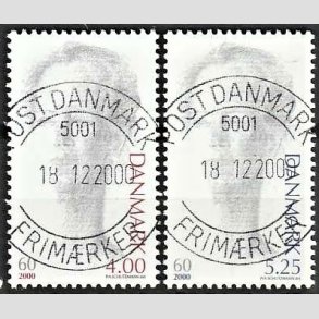 FRIMRKER DANMARK | 2000 - AFA 1239,1240 - Droning Margrethe 60 r - 4,00 og 5,25 Kr. - Pragt Stemplet