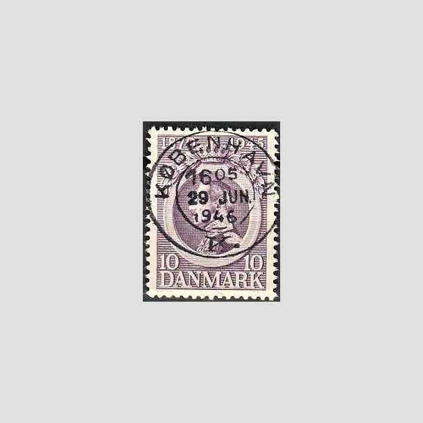 FRIMRKER DANMARK | 1945 - AFA 290 - Chr. X 75 r 10 re violet - Pragt Stemplet 