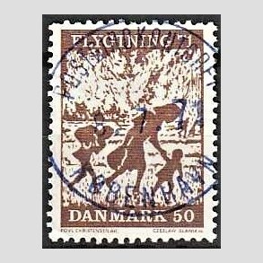 FRIM�RKER DANMARK | 1971 - AFA 510 - Flygtning 71 - 50 �re brun - Pragt Stemplet