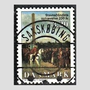 FRIM�RKER DANMARK | 1988 - AFA 910 - Stavnsb�ndets oph�velse 200 �r. - 3,20 Kr. flerfarvet - Pragt Stemplet 