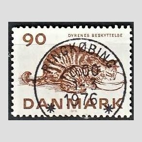 FRIM�RKER DANMARK | 1975 - AFA 605 - Dyrenes Beskyttelse 100 �r. - Pragt Stemplet