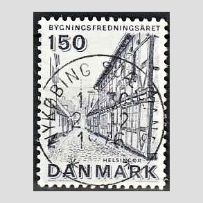FRIM�RKER DANMARK | 1975 - AFA 593 - Bygningsfredning - 150 �re bl�gr� - Pragt Stemplet