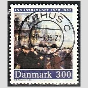 FRIM�RKER DANMARK | 1988 - AFA 913 - Industrir�det 150 �r - 3,00 Kr. flerfarvet - Pragt Stemplet