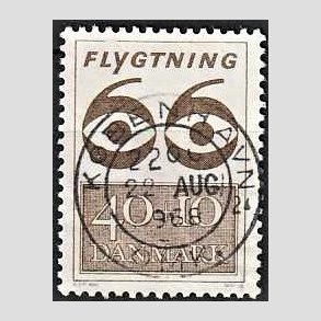 FRIMRKER DANMARK | 1966 - AFA 448F - Flygtning 1966 - 40 + 10 re brun - Pragt Stemplet Kbenhavn