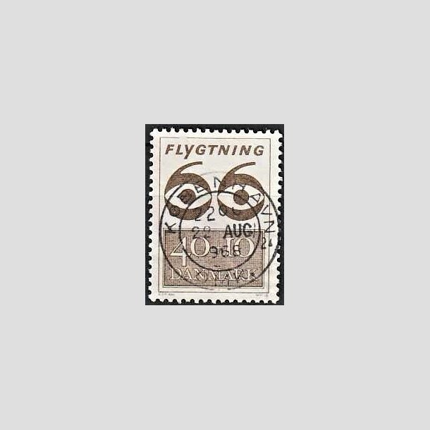 FRIMRKER DANMARK | 1966 - AFA 448F - Flygtning 1966 - 40 + 10 re brun - Pragt Stemplet Kbenhavn