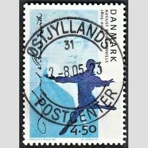 FRIM�RKER DANMARK | 2005 - AFA 1432 - August Bournonville - 4,50 Kr. flerfarvet - Pragt Stemplet