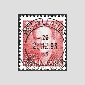 FRIMRKER DANMARK | 1992 - AFA 1017 - Dronning Margrethe - 3,75 Kr. rd - Pragt Stemplet