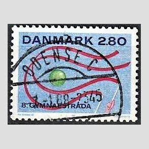 FRIM�RKER DANMARK | 1987 - AFA 885 - Gymnaestrada Herning - 2,80 Kr. flerfarvet - Pragt Stemplet