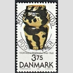 FRIM�RKER DANMARK | 1996 - AFA 1128 - Thorvald Bindesb�ll - 3,75 Kr. flerfarvet - Pragt Stemplet