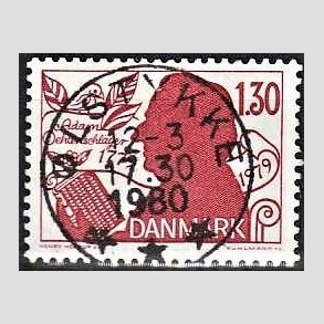 FRIM�RKER DANMARK | 1979 - AFA 690 - Adam Oehlenschl�ger - 1,30 Kr. r�d - Pragt Stemplet