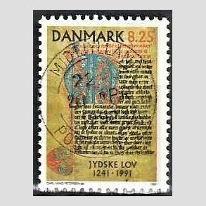FRIM�RKER DANMARK | 1991 - AFA 991 - Jyske Lov 750 �r. - 8,25 Kr. flerfarvet - Lux Stemplet