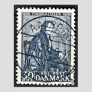 FRIMRKER DANMARK | 1938 - AFA 251 - Thorvaldsen 30 re bl - Lux Stemplet