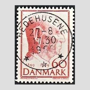 FRIM�RKER DANMARK | 1969 - AFA 481 - Fredrik IX 70 �r - 60 �re r�d - Pragt Stemplet Hedehusene