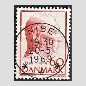 FRIM�RKER DANMARK | 1969 - AFA 481 - Fredrik IX 70 �r - 60 �re r�d - Pragt Stemplet Nibe