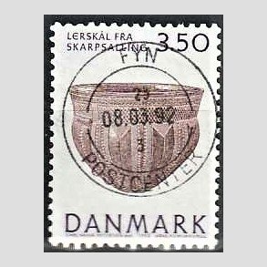 FRIM�RKER DANMARK | 1992 - AFA 1007 - Nationalmuseets samlinger - 3,50 Kr. lilla/brun - Pragt Stemplet