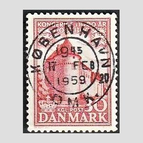 FRIM�RKER DANMARK | 1953-56 - AFA 349 - Kongeriget 1000 �r - 30 �re r�d - Pragt Stemplet 
