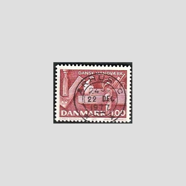 FRIMRKER DANMARK | 1977 - AFA 642 - Dansk hndvrk - 1,00 Kr. rd - Pragt Stemplet