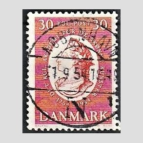 FRIM�RKER DANMARK | 1954 - AFA 357 - Kunstakademiet 200 �r - 30 �re r�d - Pragt Stemplet