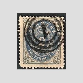 FRIMRKER DANMARK | 1871-74 - AFA 16 - 2 Skilling gr/bl - Stemplet