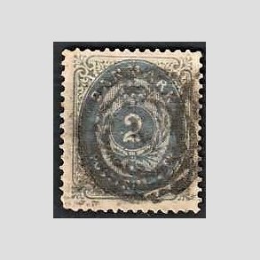 FRIMRKER DANMARK | 1871-74 - AFA 16 - 2 Skilling gr/bl - Stemplet