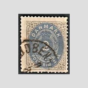 FRIMRKER DANMARK | 1871-74 - AFA 16 - 2 Skilling gr/bl - Stemplet