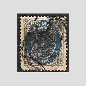 FRIMRKER DANMARK | 1871-74 - AFA 16 - 2 Skilling gr/bl - Stemplet