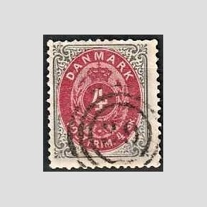 FRIMRKER DANMARK | 1871-74 - AFA 18 - 4 Skilling gr/rd - Stemplet