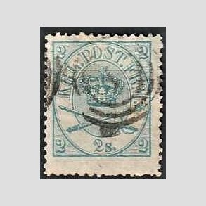 FRIMRKER DANMARK | 1864-70 - AFA 11 - 2 Skilling bl - Krone Scepter - Stemplet