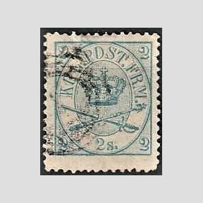 FRIMRKER DANMARK | 1864-70 - AFA 11 - 2 Skilling bl - Krone Scepter - Stemplet
