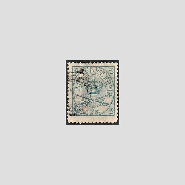 FRIMRKER DANMARK | 1864-70 - AFA 11 - 2 Skilling bl - Krone Scepter - Stemplet