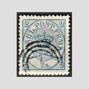 FRIMRKER DANMARK | 1864-70 - AFA 11 - 2 Skilling bl - Krone Scepter - Stemplet