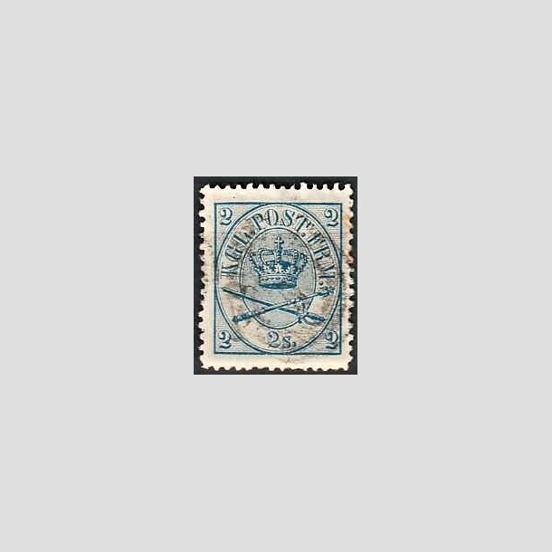 FRIMRKER DANMARK | 1864-70 - AFA 11 - 2 Skilling bl - Krone Scepter - Stemplet