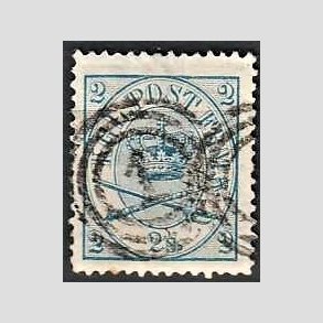 FRIMRKER DANMARK | 1864-70 - AFA 11 - 2 Skilling bl - Krone Scepter - Stemplet