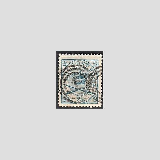 FRIMRKER DANMARK | 1864-70 - AFA 11 - 2 Skilling bl - Krone Scepter - Stemplet