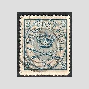 FRIMRKER DANMARK | 1864-70 - AFA 11 - 2 Skilling bl - Krone Scepter - Stemplet