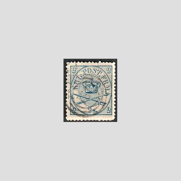 FRIMRKER DANMARK | 1864-70 - AFA 11 - 2 Skilling bl - Krone Scepter - Stemplet