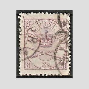 FRIMRKER DANMARK | 1864-70 - AFA 12 - 3 Skilling lilla Krone Scepter - Stemplet