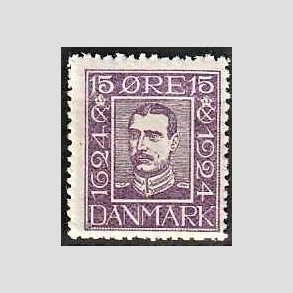 FRIM�RKER DANMARK | 1924 - AFA 139 - Postjubil�um 15 �re violet - Postfrisk