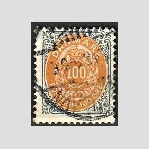 FRIM�RKER DANMARK | 1895 - AFA 31B - 100 �re gr�/gul - Stemplet
