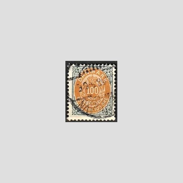 FRIMRKER DANMARK | 1895 - AFA 31B - 100 re gr/gul - Stemplet