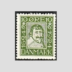 FRIM�RKER DANMARK | 1924 - AFA 134 - Postjubil�um 10 �re gr�n - Postfrisk