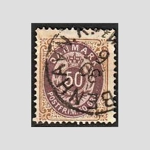 FRIM�RKER DANMARK | 1875 - AFA 30 - 50 �re brun/lilla - Stemplet