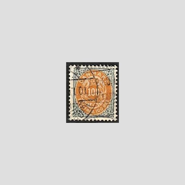 FRIMRKER DANMARK | 1895 - AFA 31B - 100 re gr/gul - Stemplet