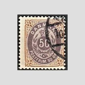 FRIM�RKER DANMARK | 1895 - AFA 30B - 50 �re brun/lilla - Stemplet 
