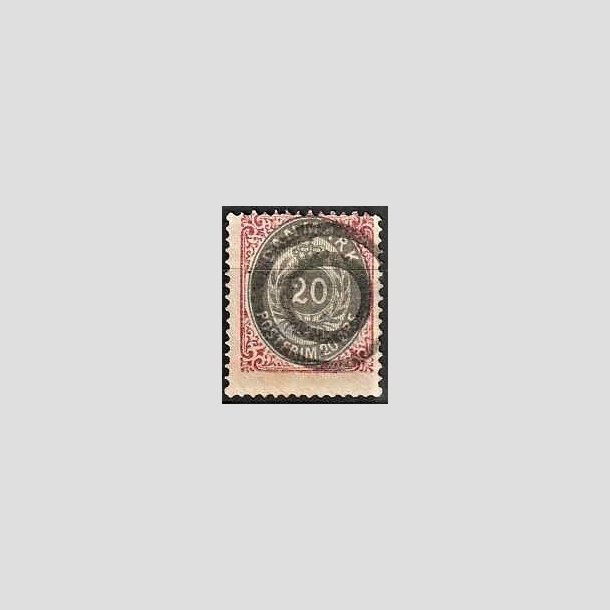 FRIMRKER DANMARK | 1875 - AFA 28 - 20 re rd/gr - Stemplet