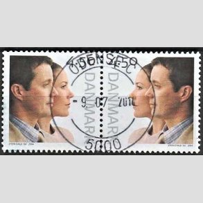 FRIM�RKER DANMARK | 2004 - AFA 1388-89 - Kongeligt bryllup - 4,50 Kr. Kronprinsparret - Pragt Stemplet