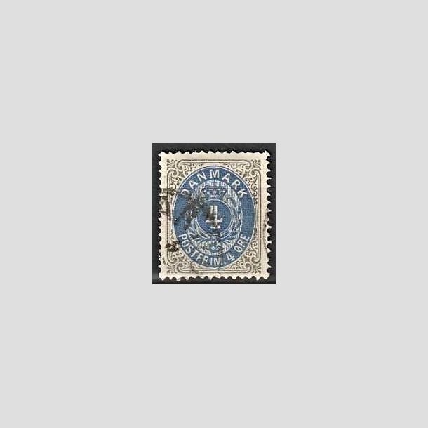 FRIMRKER DANMARK | 1875 - AFA 23a - 4 re gr/ultramarin - Stemplet