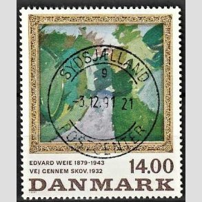 FRIMRKER DANMARK | 1991 - AFA 1006 - Edvard Weie - 14,00 Kr. flerfarvet - Pragt Stemplet