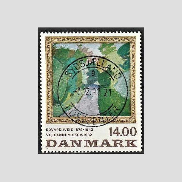 FRIMRKER DANMARK | 1991 - AFA 1006 - Edvard Weie - 14,00 Kr. flerfarvet - Pragt Stemplet