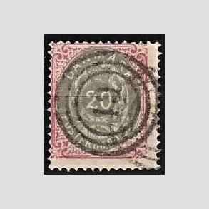 FRIM�RKER DANMARK | 1875 - AFA 28 - 20 �re r�d/gr� - Stemplet